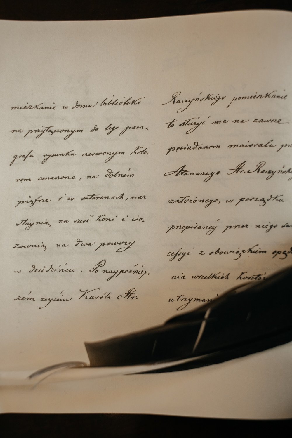 Fotografia starożytnego listu z kolekcji Biblioteki Raczyńskich w Poznaniu